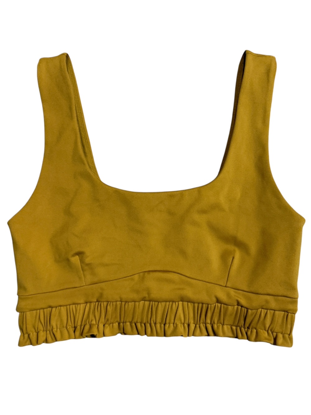 Mustard Yellow Cropped Sports Bra